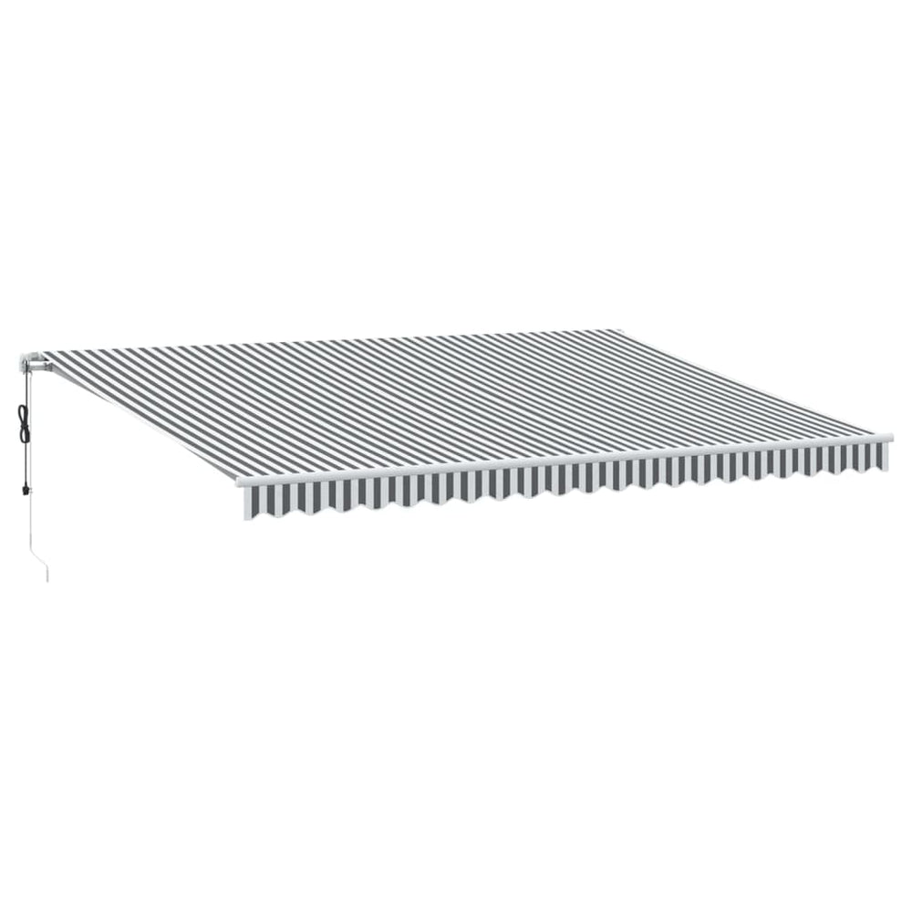 vidaXL Retractable Awning with LED Anthracite & White 500x350 cm