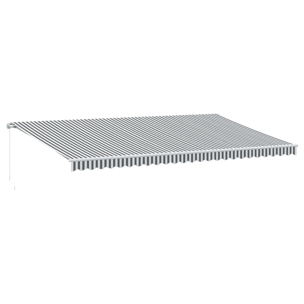 vidaXL Manual Awning with LED Anthracite & White 600x350 cm