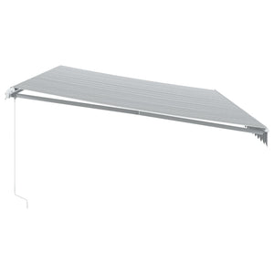 vidaXL Manual Awning with LED Anthracite & White 600x350 cm