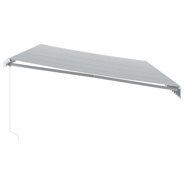 vidaXL Manual Awning with LED Anthracite & White 600x350 cm