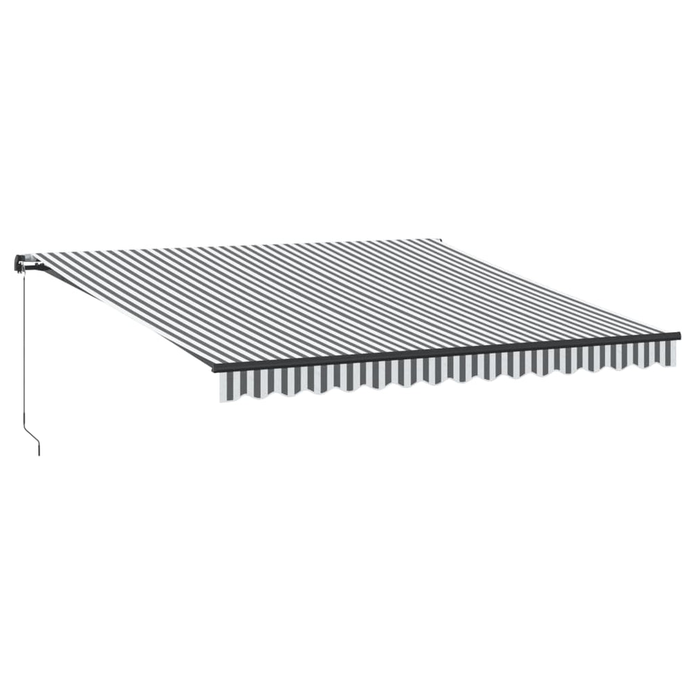 vidaXL Manual Awning with LEDs Anthracite & White 400x350 cm