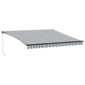 vidaXL Manual Awning with LEDs Anthracite & White 400x350 cm