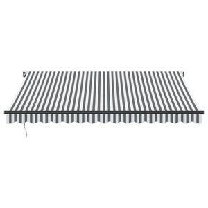 vidaXL Manual Awning with LEDs Anthracite & White 400x350 cm