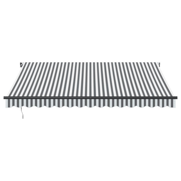 vidaXL Manual Awning with LEDs Anthracite & White 400x350 cm