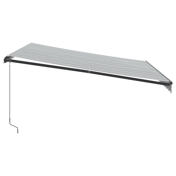 vidaXL Manual Awning with LEDs Anthracite & White 400x350 cm