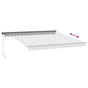 vidaXL Manual Awning with LEDs Anthracite & White 400x350 cm