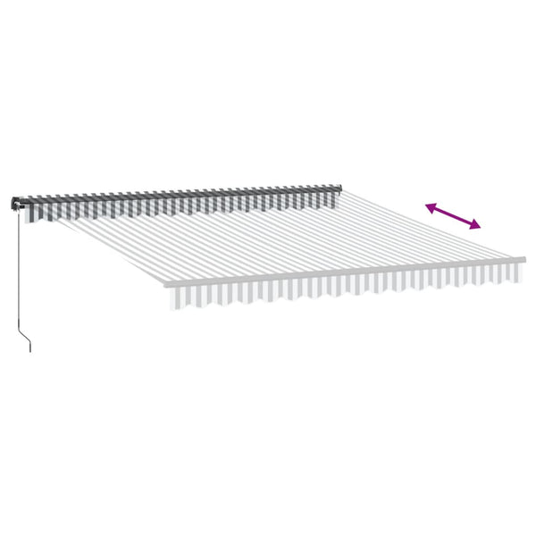 vidaXL Manual Awning with LEDs Anthracite & White 400x350 cm
