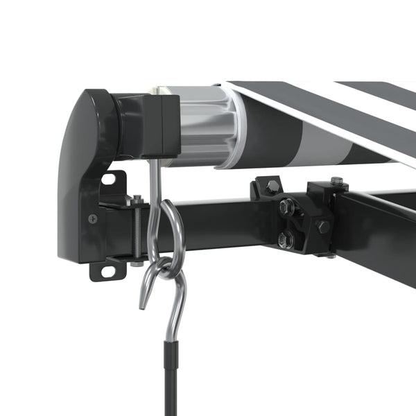vidaXL Manual Awning with LEDs Anthracite & White 400x350 cm