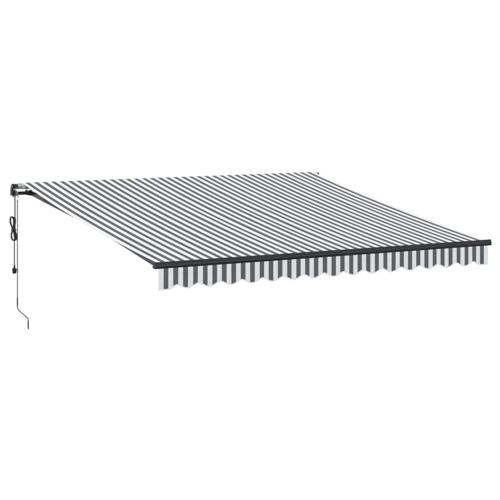 vidaXL Automatic Awning with LEDs Anthracite & White 400x350 cm