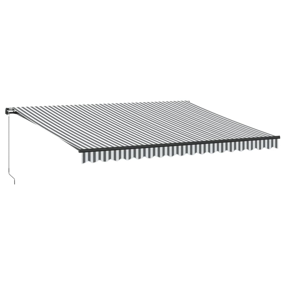 vidaXL Manual Awning with LEDs Anthracite & White 450x350 cm