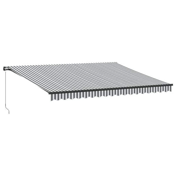 vidaXL Manual Awning with LEDs Anthracite & White 450x350 cm
