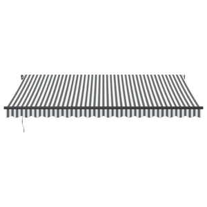 vidaXL Manual Awning with LEDs Anthracite & White 450x350 cm