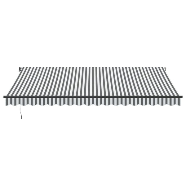 vidaXL Manual Awning with LEDs Anthracite & White 450x350 cm