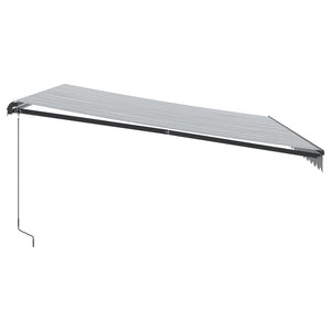 vidaXL Manual Awning with LEDs Anthracite & White 450x350 cm