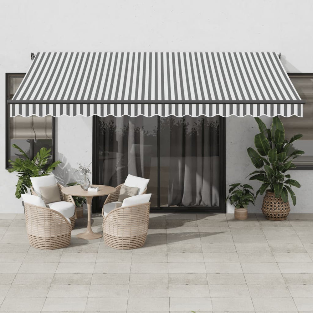 vidaXL Awning Automatic Anthracite and White 450x350 cm
