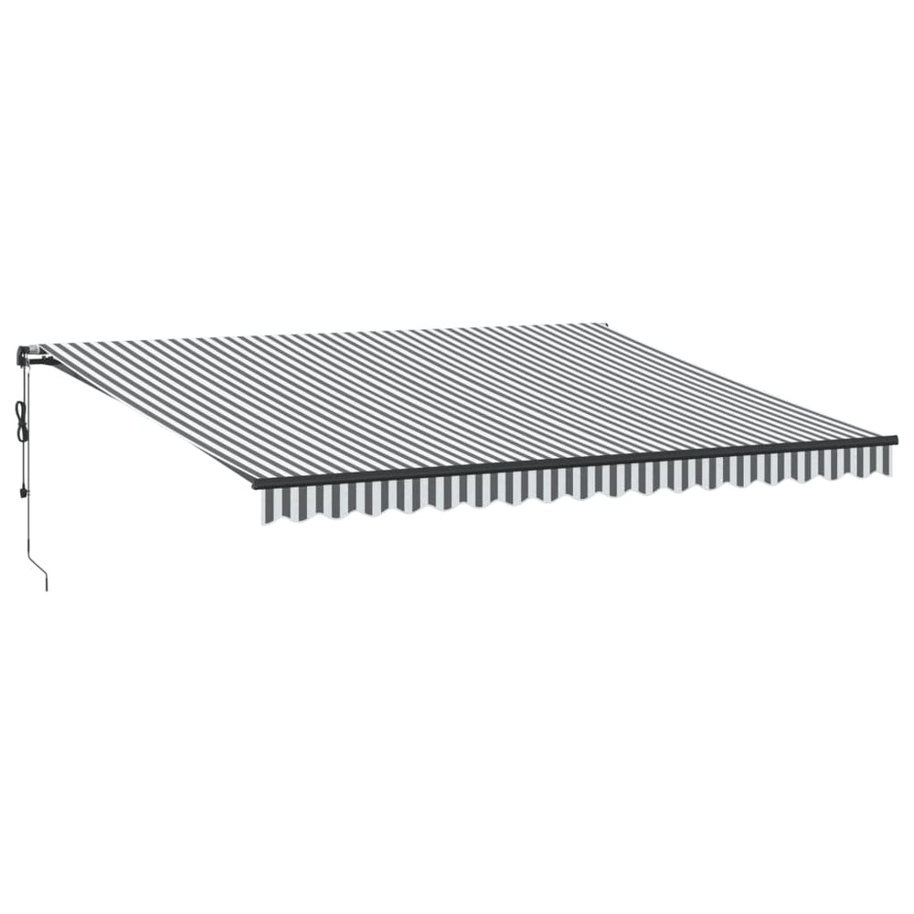 vidaXL Automatic Awning with LEDs Anthracite & White 450x350 cm