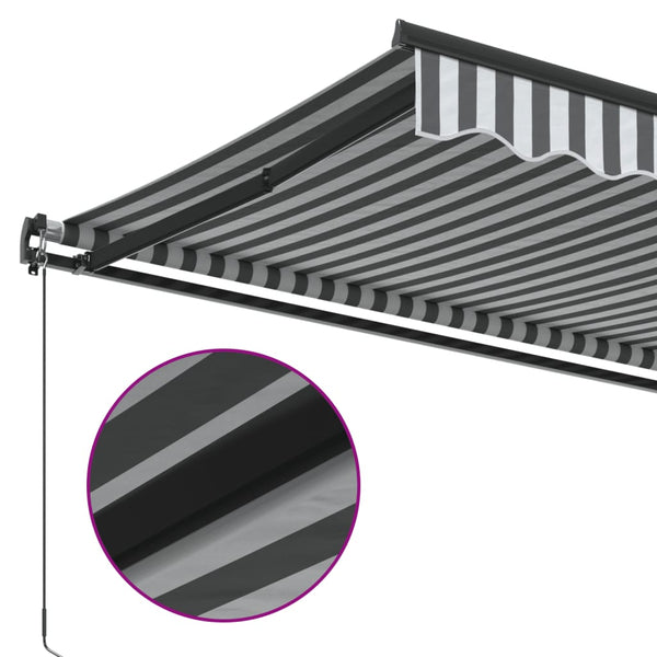 vidaXL Manual Awning Anthracite and White 500x350 cm