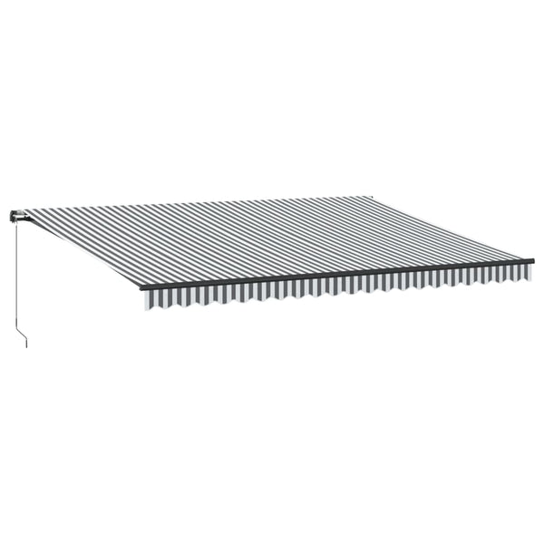 vidaXL Manual Awning with LEDs Anthracite & White 500x350 cm