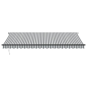 vidaXL Manual Awning with LEDs Anthracite & White 500x350 cm