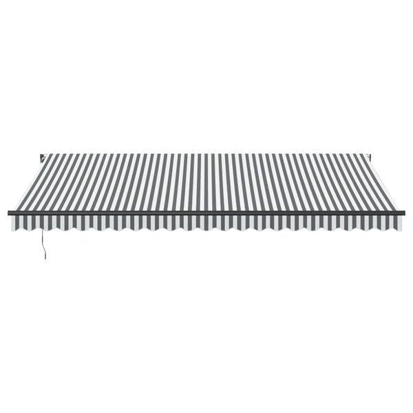 vidaXL Manual Awning with LEDs Anthracite & White 500x350 cm