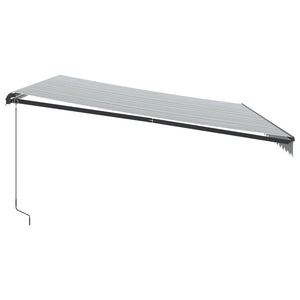 vidaXL Manual Awning with LEDs Anthracite & White 500x350 cm