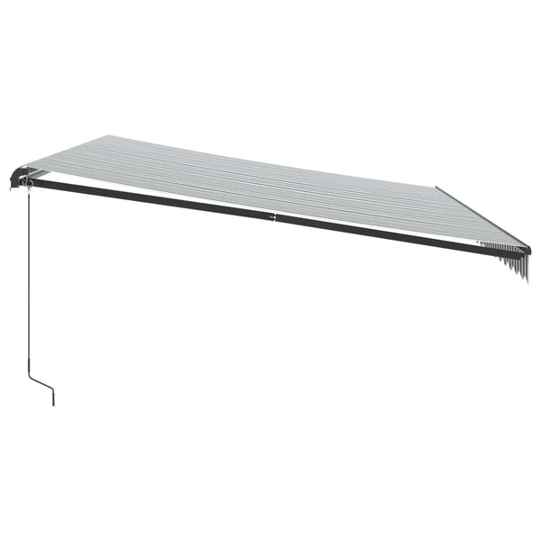vidaXL Manual Awning with LEDs Anthracite & White 500x350 cm
