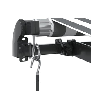 vidaXL Manual Awning with LEDs Anthracite & White 500x350 cm