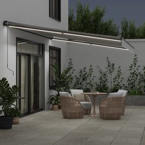 vidaXL Awning Automatic Anthracite and White 500x350 cm