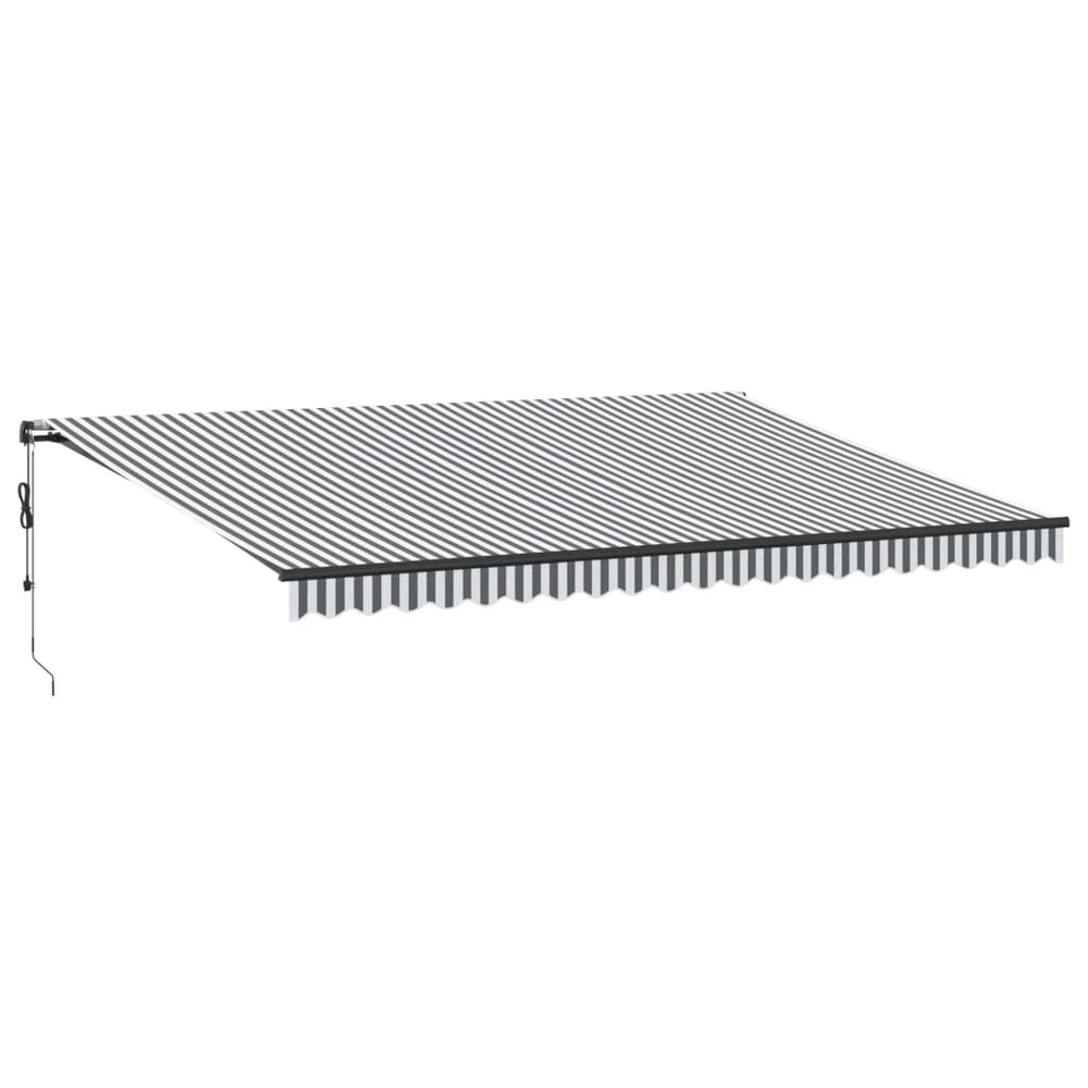 vidaXL Awning Automatic with LEDs Anthracite & White 500x350 cm