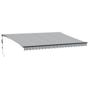 vidaXL Awning Automatic with LEDs Anthracite & White 500x350 cm