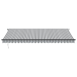 vidaXL Awning Automatic with LEDs Anthracite & White 500x350 cm