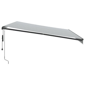 vidaXL Awning Automatic with LEDs Anthracite & White 500x350 cm