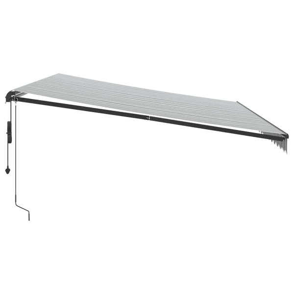 vidaXL Awning Automatic with LEDs Anthracite & White 500x350 cm