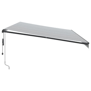 vidaXL Automatic Awning with LEDs Anthracite & White 600x350 cm