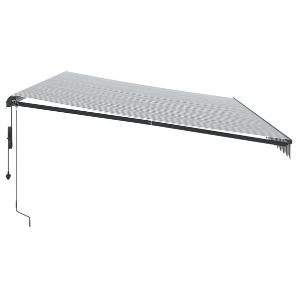 vidaXL Automatic Awning with LEDs Anthracite & White 600x350 cm