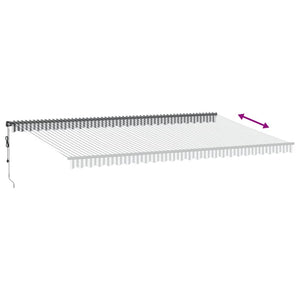 vidaXL Automatic Awning with LEDs Anthracite & White 600x350 cm