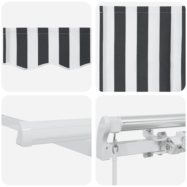 vidaXL Manual Awning Anthracite & White 500x300 cm