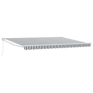 vidaXL Retractable Awning Anthracite and White 4.5x3 m Fabric & Aluminum