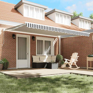 vidaXL Retractable Awning Anthracite and White 4.5x3 m Fabric & Aluminum