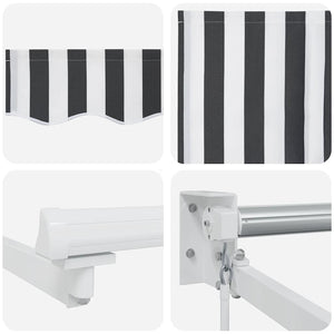 vidaXL Retractable Awning Anthracite and White 4.5x3 m Fabric & Aluminum