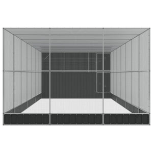 Voliere mit Erweiterung, Stahl, Silber, 911x303x216 cm