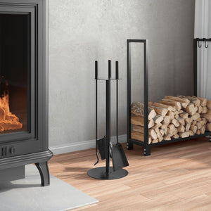 vidaXL 4-piece Fireplace Tool Set 22 x 59 cm Steel