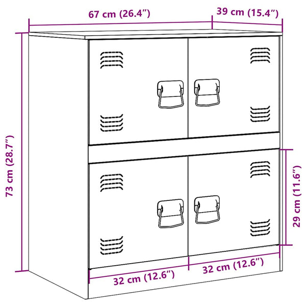 Sideboard Anthrazit 67x73 cm Stahlschrank