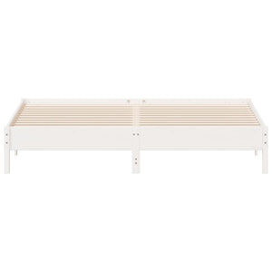 vidaXL Solid Wood Bed Frame without Mattress White 200x200 cm Pine Wood