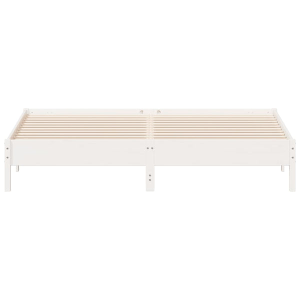 vidaXL Solid Wood Bed Frame without Mattress White 200x200 cm Pine Wood