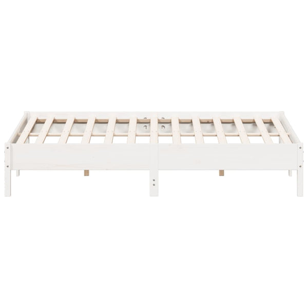vidaXL Solid Wood Bed Frame without Mattress White 200x200 cm Pine Wood