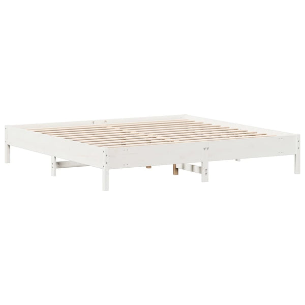 vidaXL Solid Wood Bed Frame without Mattress White 200x200 cm Pine Wood