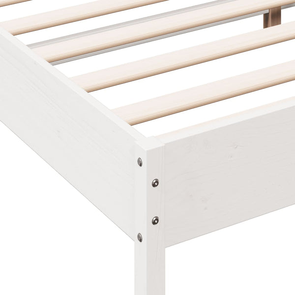 vidaXL Solid Wood Bed Frame without Mattress White 200x200 cm Pine Wood