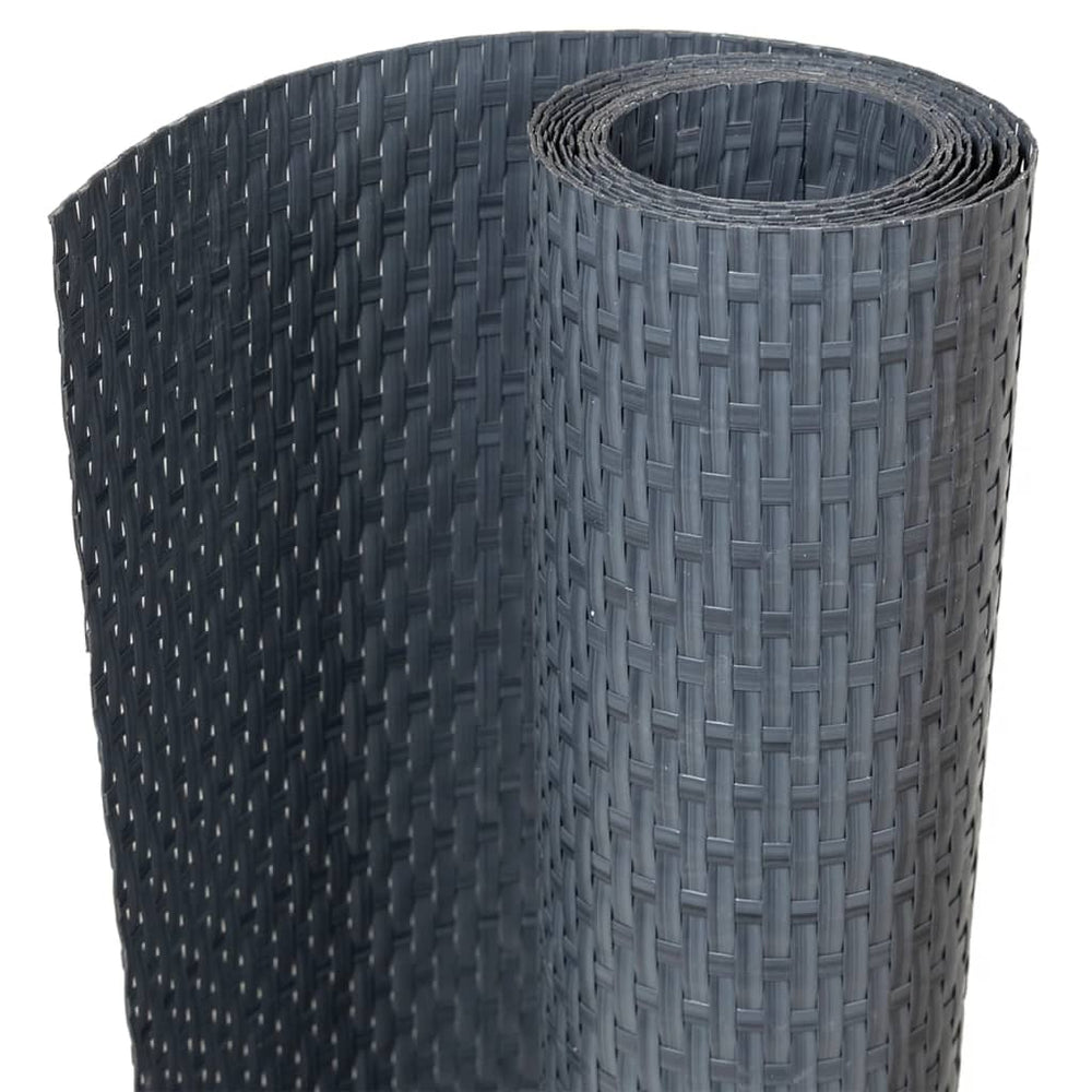 vidaXL Balcony Privacy Screen Anthracite 500x100 cm Poly Rattan