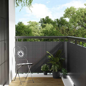 vidaXL Balcony Privacy Screen Anthracite 600x100 cm Poly Rattan